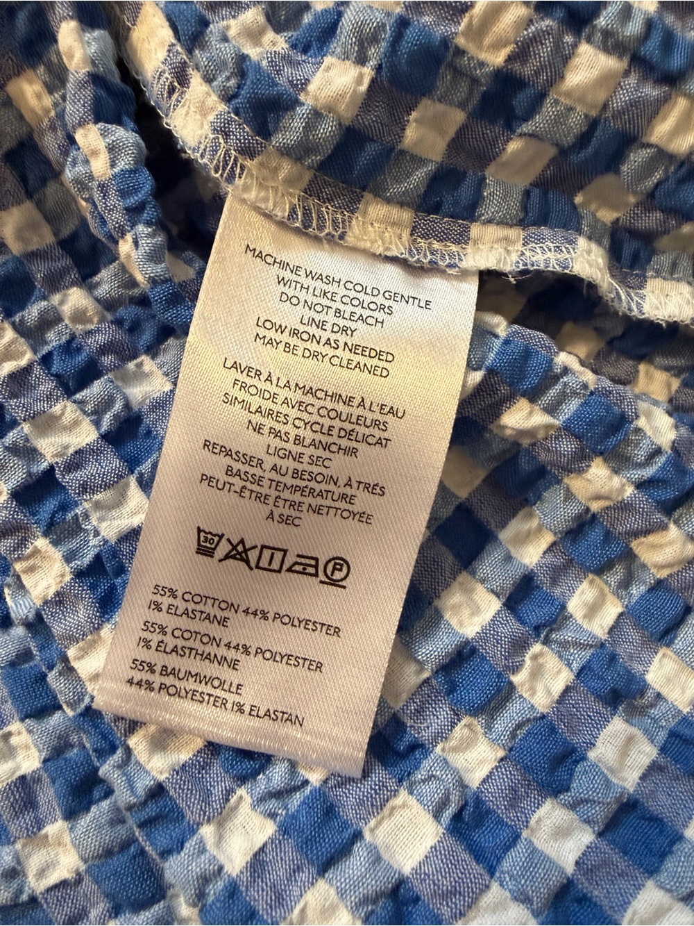 Anthropologie Maeve Blue Gingham Strapless Midi Dress - Picture 7 of 7